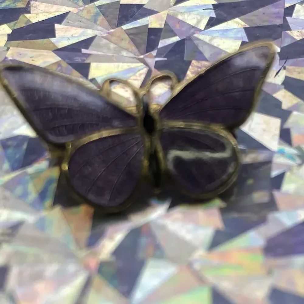 Tiny Enameled Purple Butterfly Pin For Your Doll - image 4