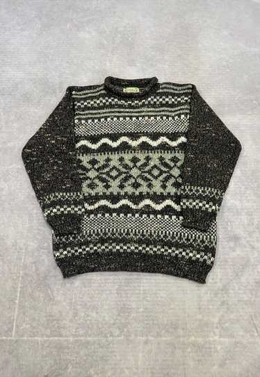 Vintage Knitted Jumper Abstract Patterned Chunky K