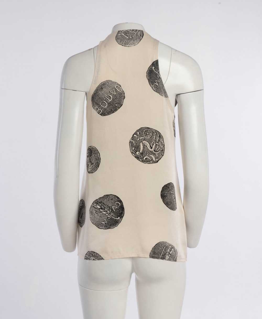 Timney Fowler Cream Silk Roman Coin Print Top - image 5