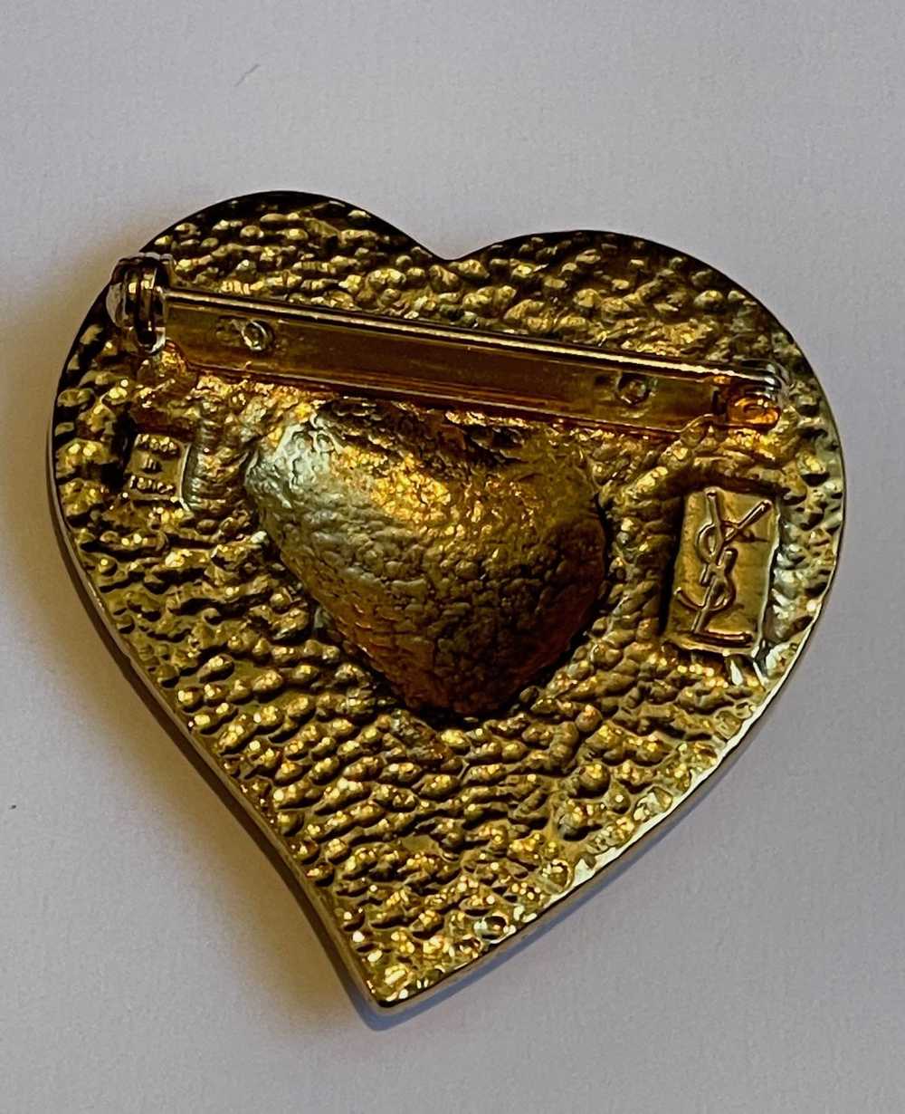 YVES SAINT LAURENT Vintage Double Heart-Shaped Ha… - image 3