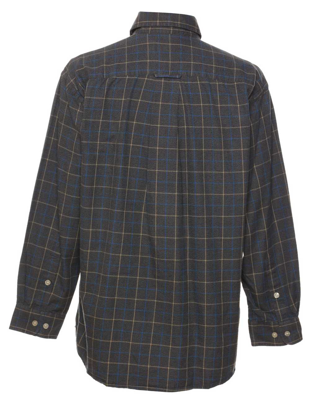 Dark Grey & Blue Checked Shirt - L - image 2