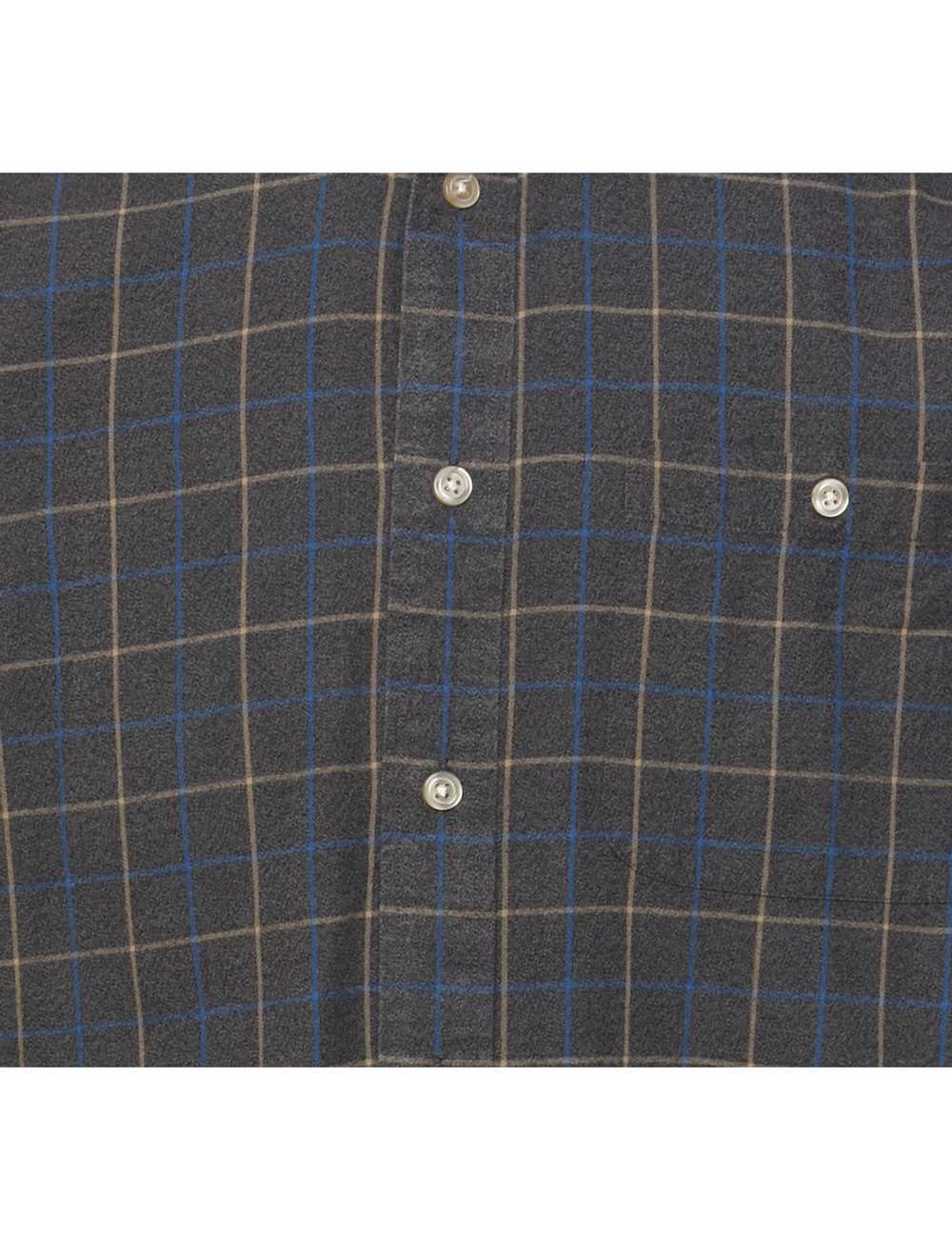 Dark Grey & Blue Checked Shirt - L - image 3