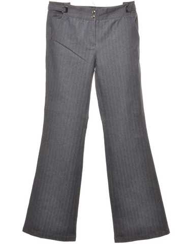 Grey Striped Flared Jeans - W32 L34 - image 1