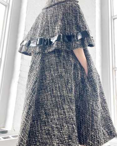 Vintage 1960s Mod Tweed Wool Cape Saks Fifth Avenue Ladies Size S M