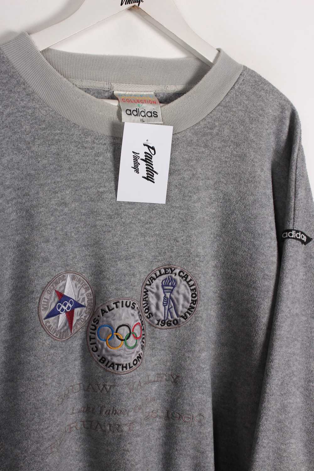 90's Adidas Olympics Fleece Grey XL - image 2