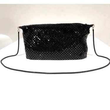 Black metallic mesh shoulder or crossbody  Bag.