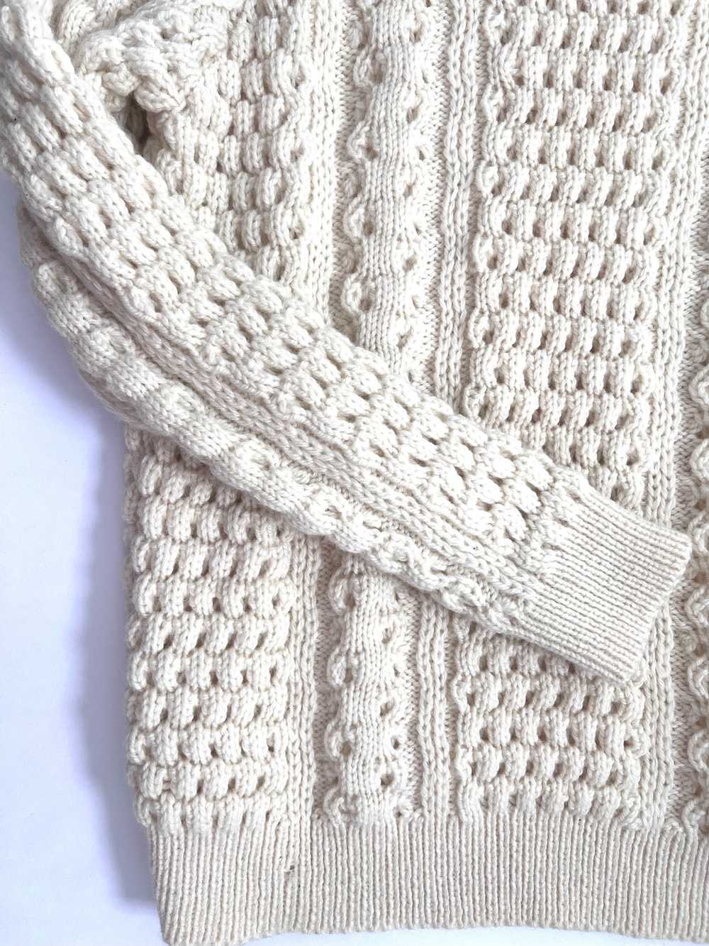 Cream Wool Fishermans Sweater - Tall - image 4