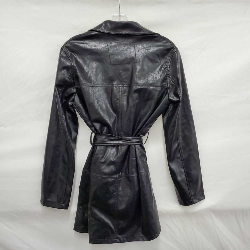 Bershka WM's Black Faux Leather Belted Jacket Siz… - image 2