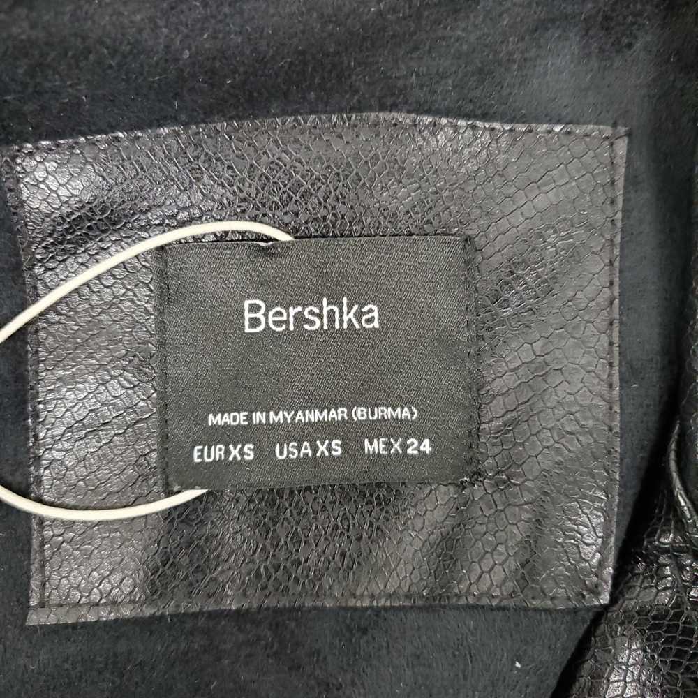 Bershka WM's Black Faux Leather Belted Jacket Siz… - image 3