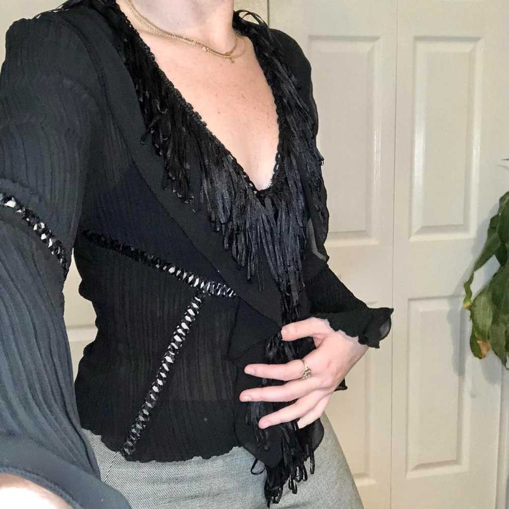 vintage 90s black blouse top - image 2