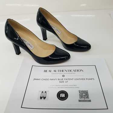 Jimmy Choo Navy Blue Patent Leather Pumps Women's… - image 1