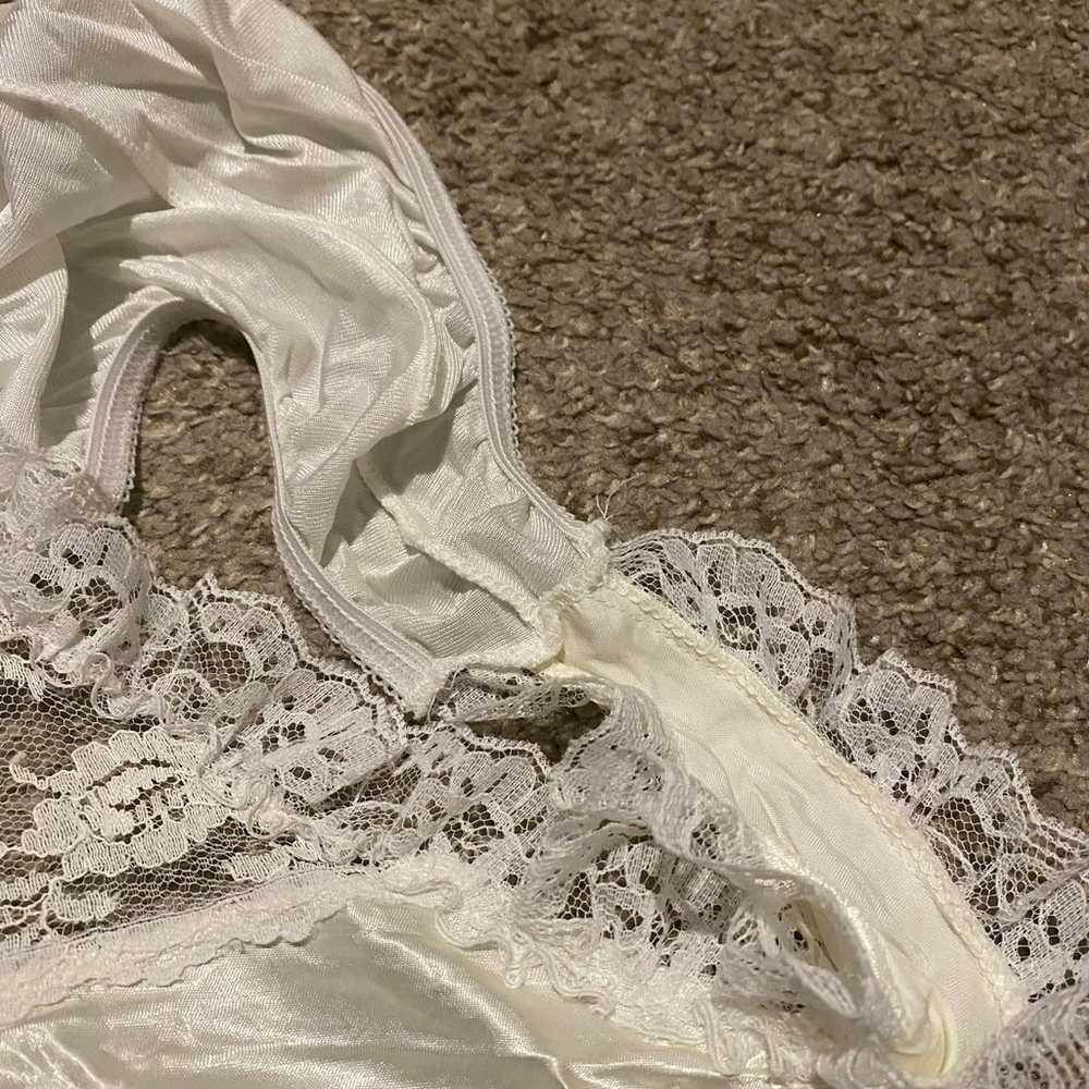 Vintage White Lace Bodysuit Teddy Bridal Size Med… - image 6