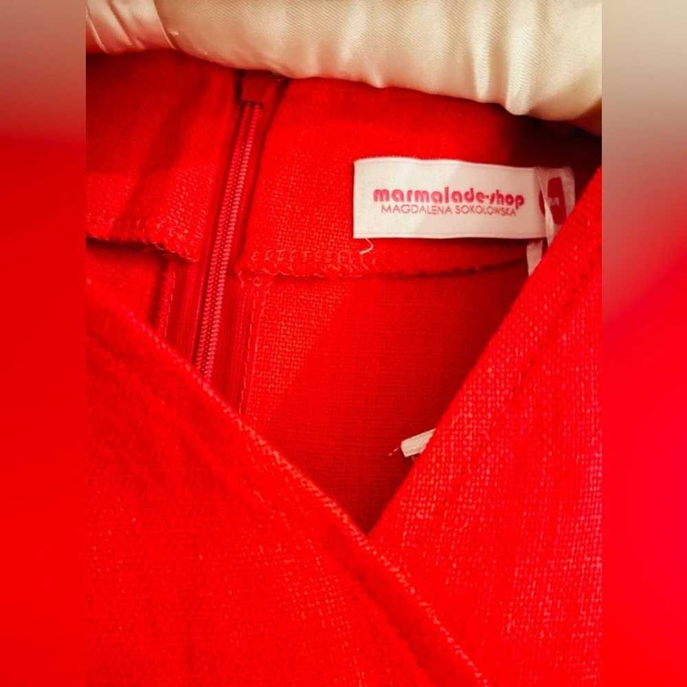 Marmalade Shop 100% Linen Dress Size M Red White … - image 3