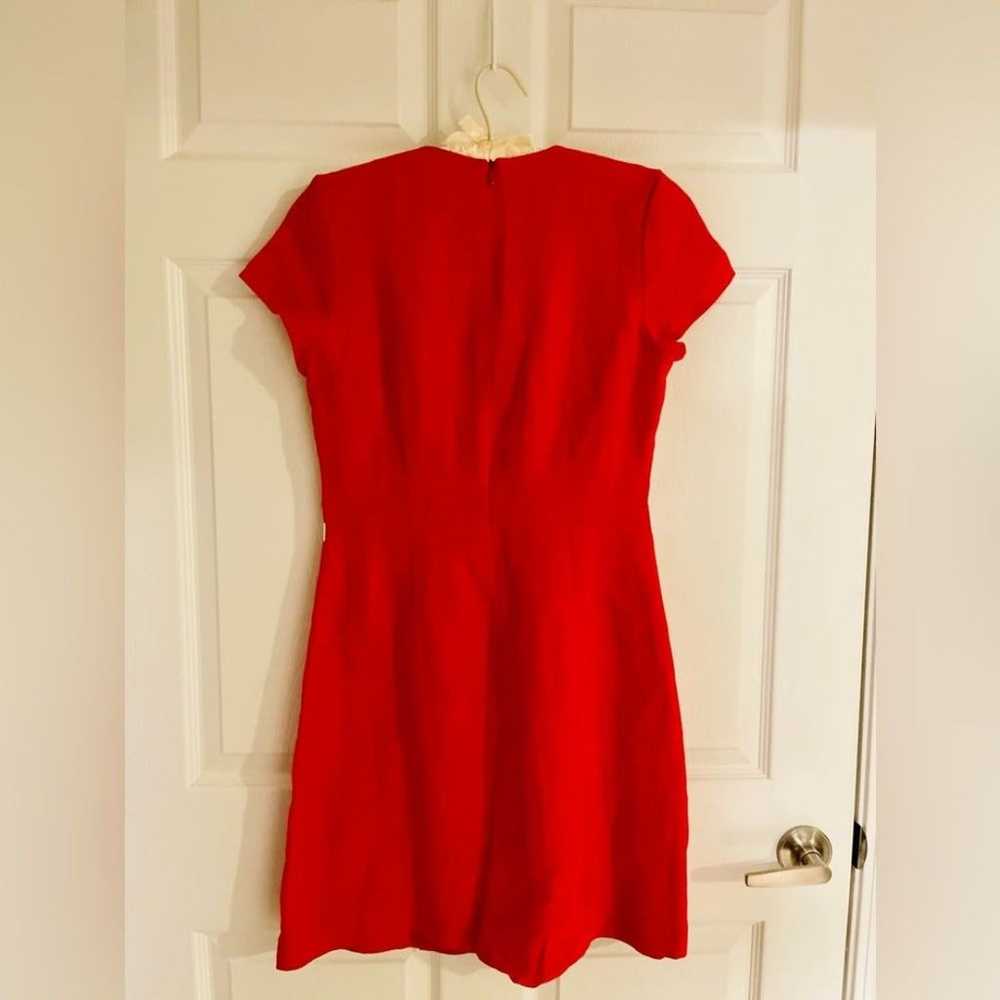 Marmalade Shop 100% Linen Dress Size M Red White … - image 5