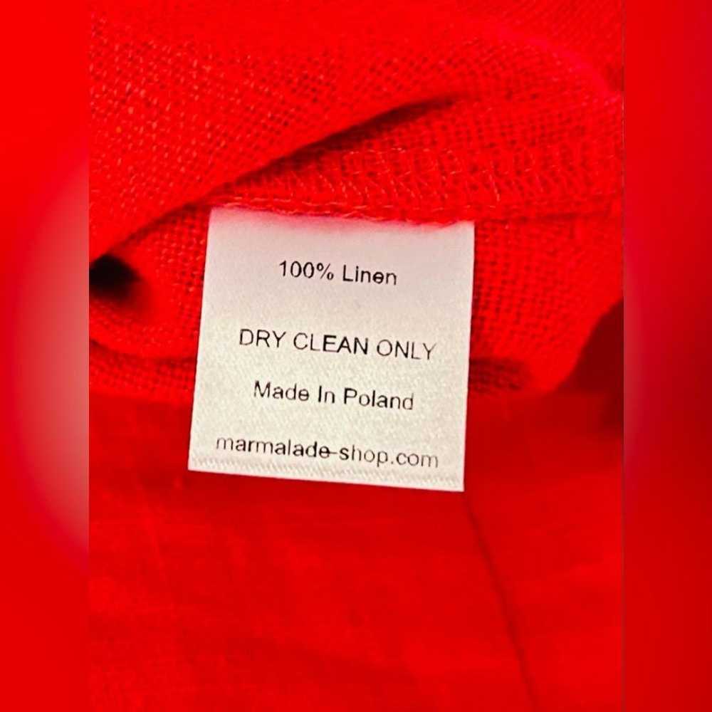 Marmalade Shop 100% Linen Dress Size M Red White … - image 7