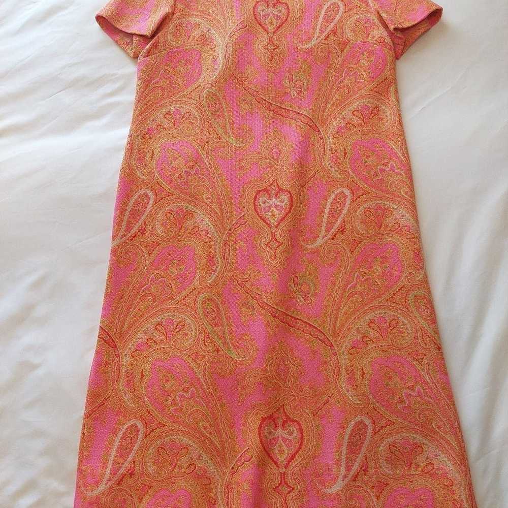 Vintage Retro 60s 70s Paisley print short sleeve … - image 1