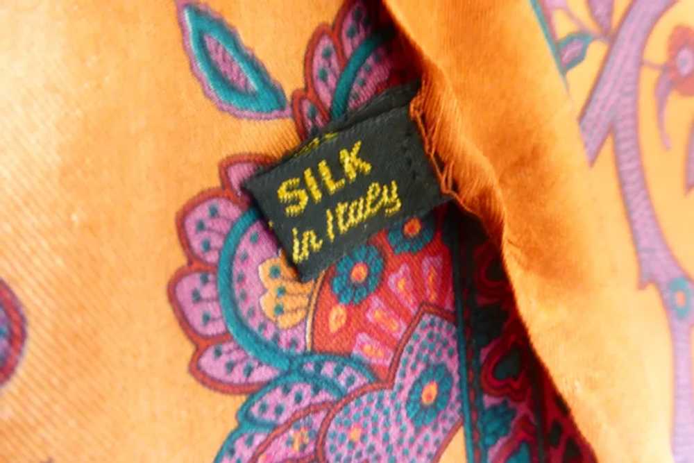 Vintage Italian Silk Scarf 34 Inch - image 10