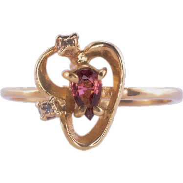 Pear Rhodolite Garnet Ring