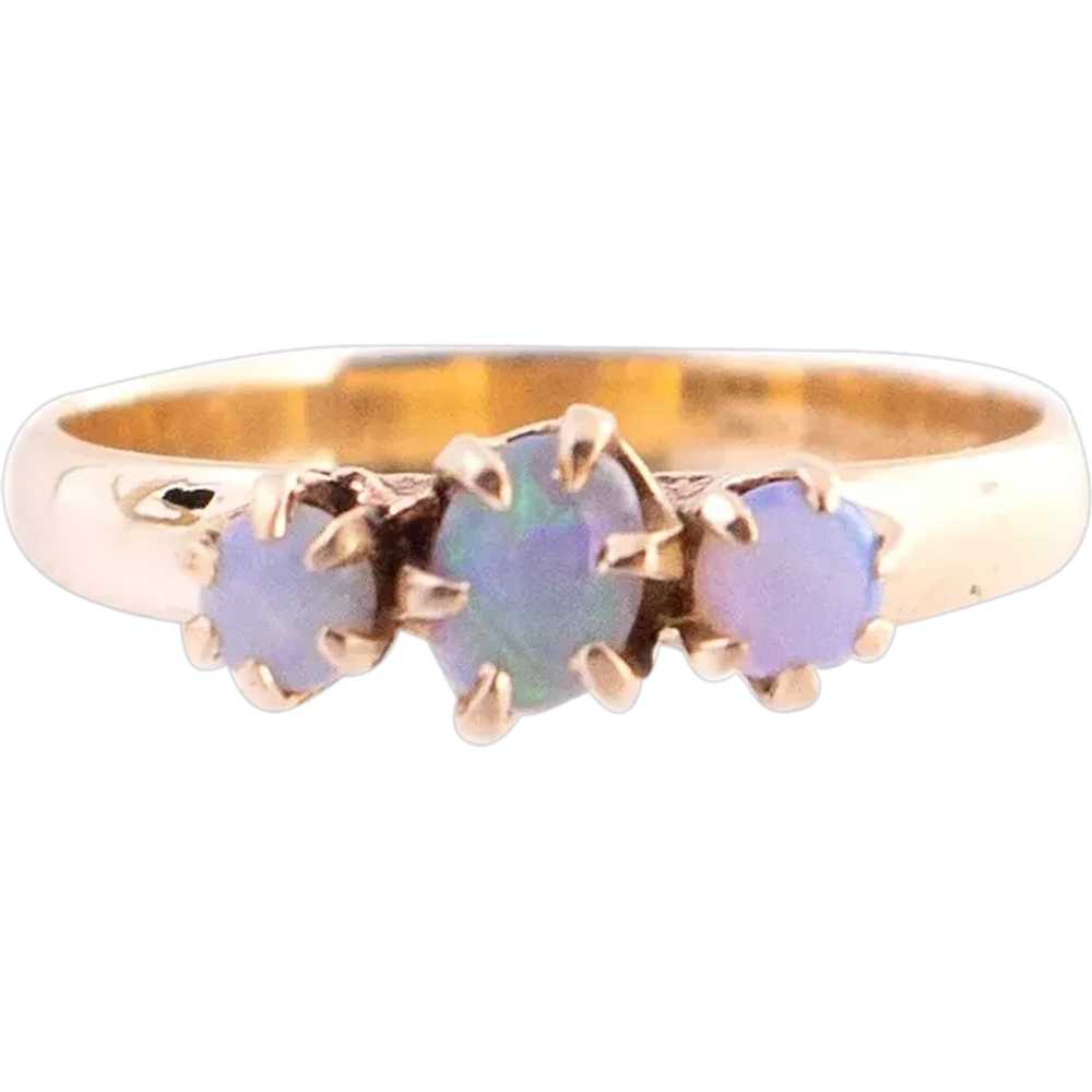 Upcycled Opal Three Stone Ring - image 1
