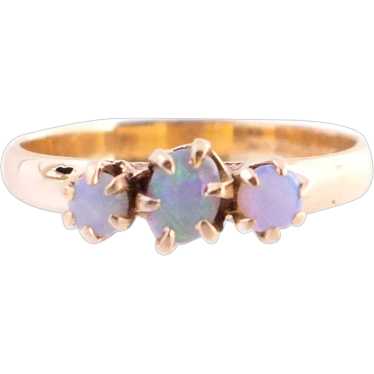 Upcycled Opal Three Stone Ring - image 1