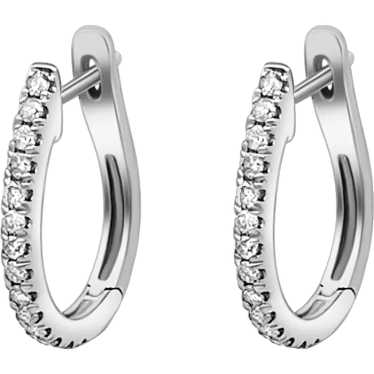 Natural 4/10 CTTW Diamond Hoop Earrings in 14K So… - image 1