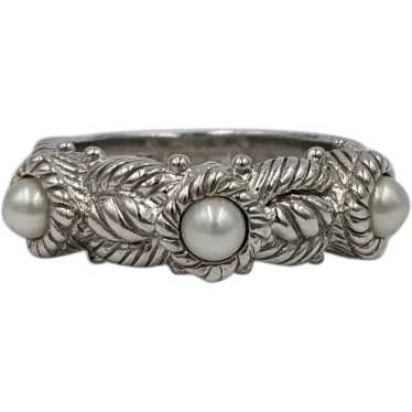 Judith Ripka Pearl and Sterling Silver Vintage Des