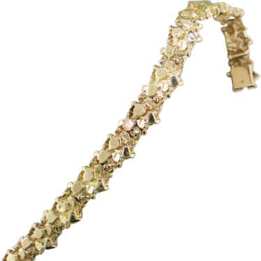 14K Yellow  Gold Cast  Nugget Style  Bracelet - image 1