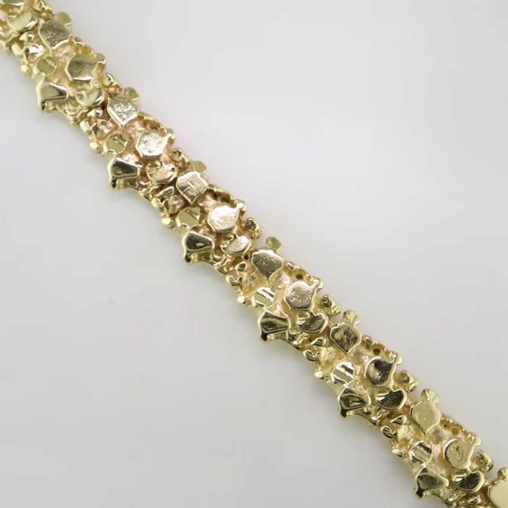 14K Yellow  Gold Cast  Nugget Style  Bracelet - image 2