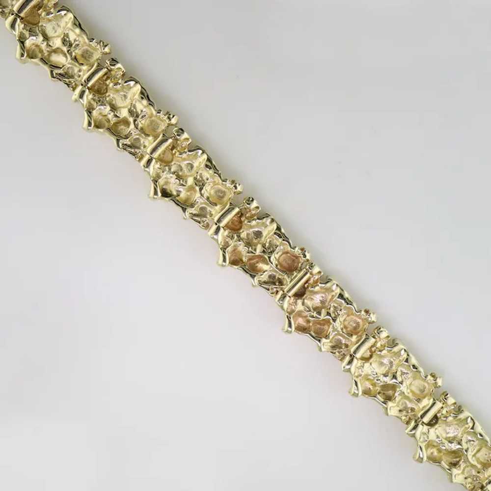 14K Yellow  Gold Cast  Nugget Style  Bracelet - image 3