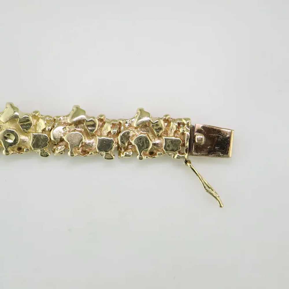 14K Yellow  Gold Cast  Nugget Style  Bracelet - image 4