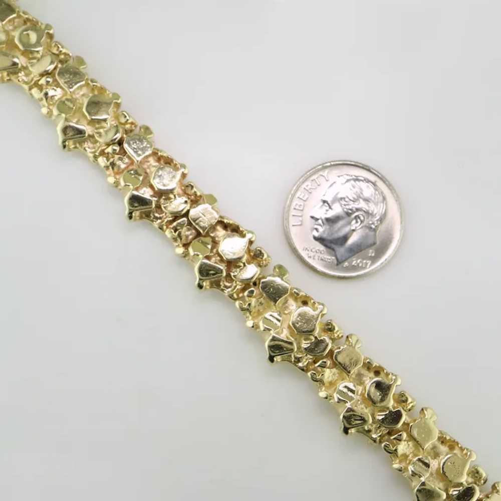 14K Yellow  Gold Cast  Nugget Style  Bracelet - image 6