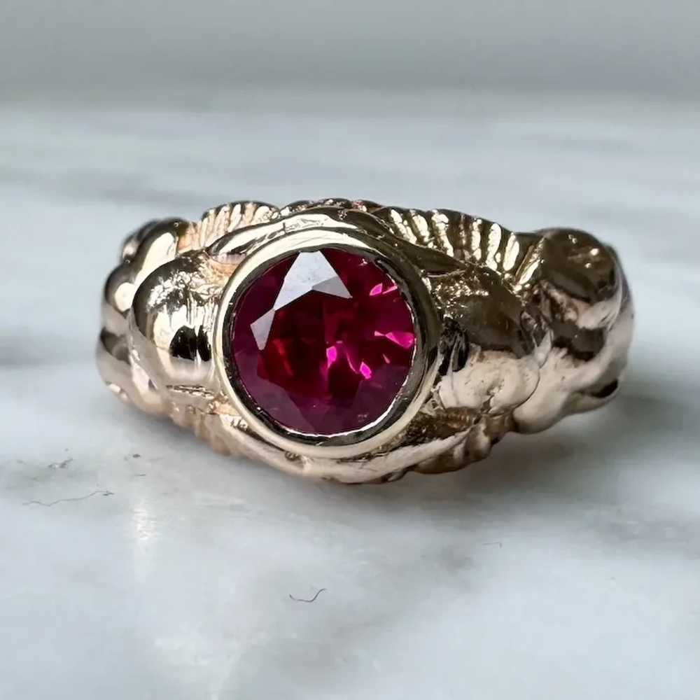 Antique Art Nouveau 14K Yellow Gold & Ruby Figura… - image 5