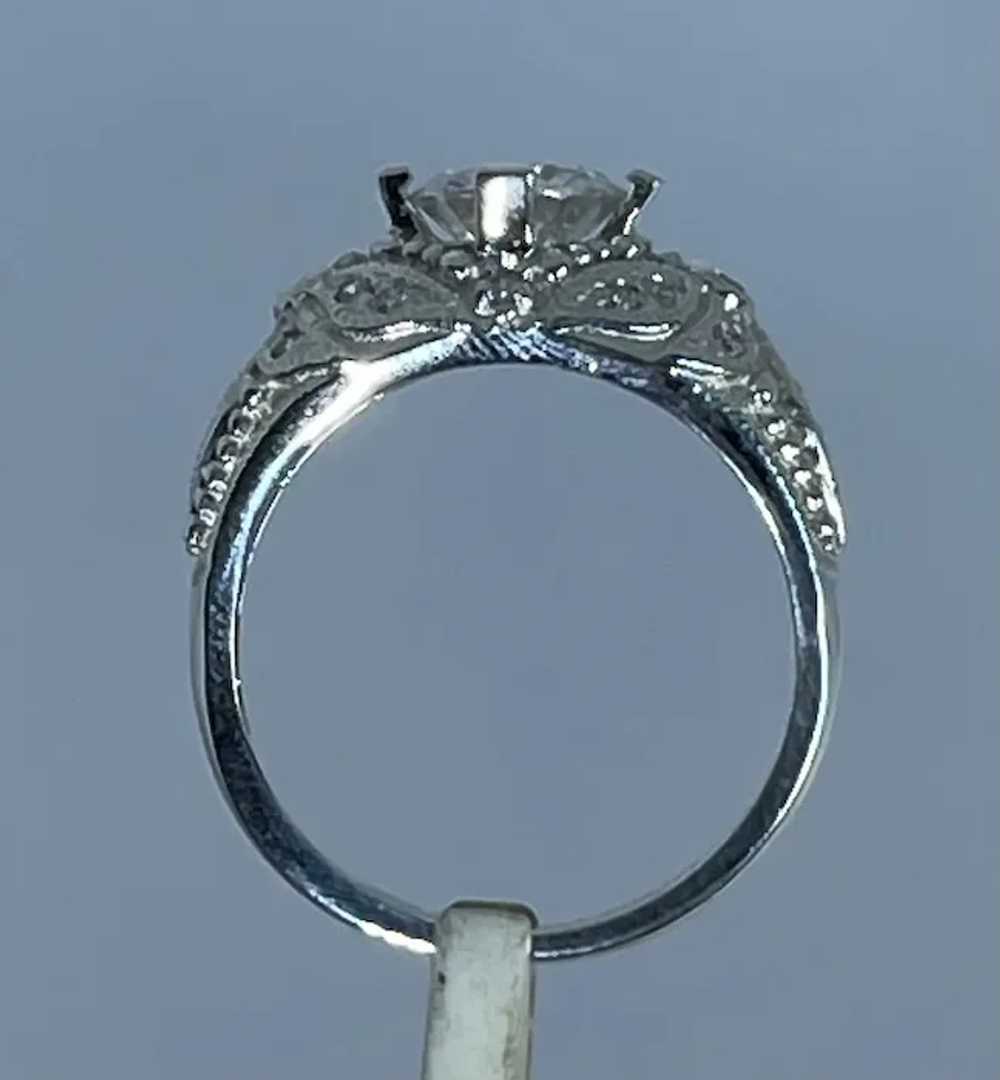 14k Moissanite & Diamonds Hand Crafted Ring - image 5