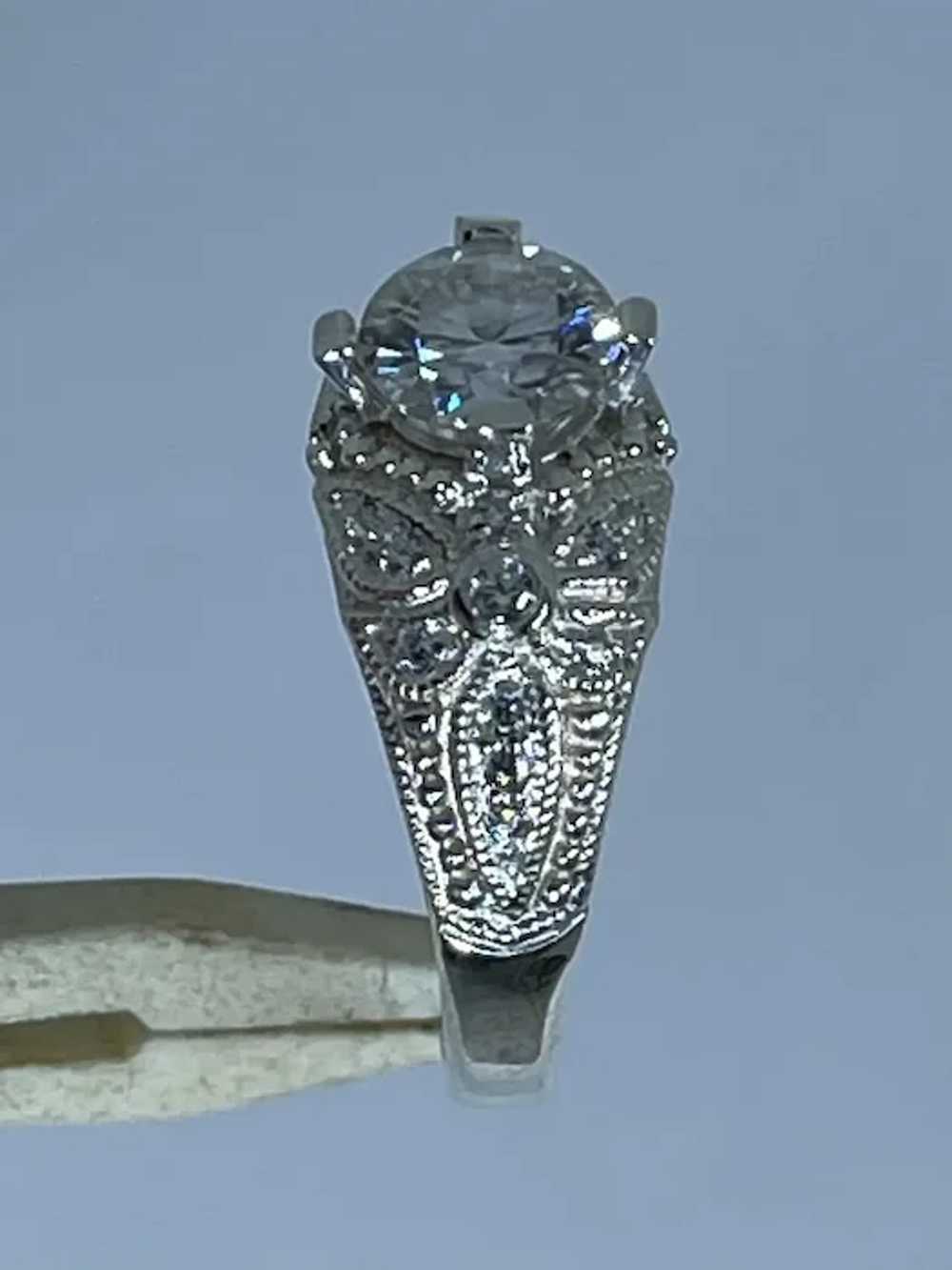 14k Moissanite & Diamonds Hand Crafted Ring - image 6