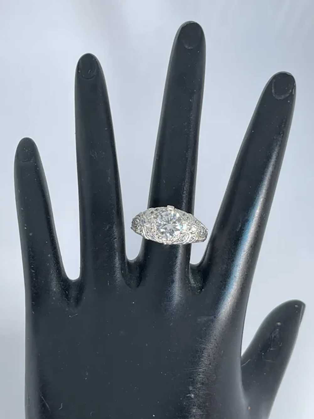 14k Moissanite & Diamonds Hand Crafted Ring - image 8