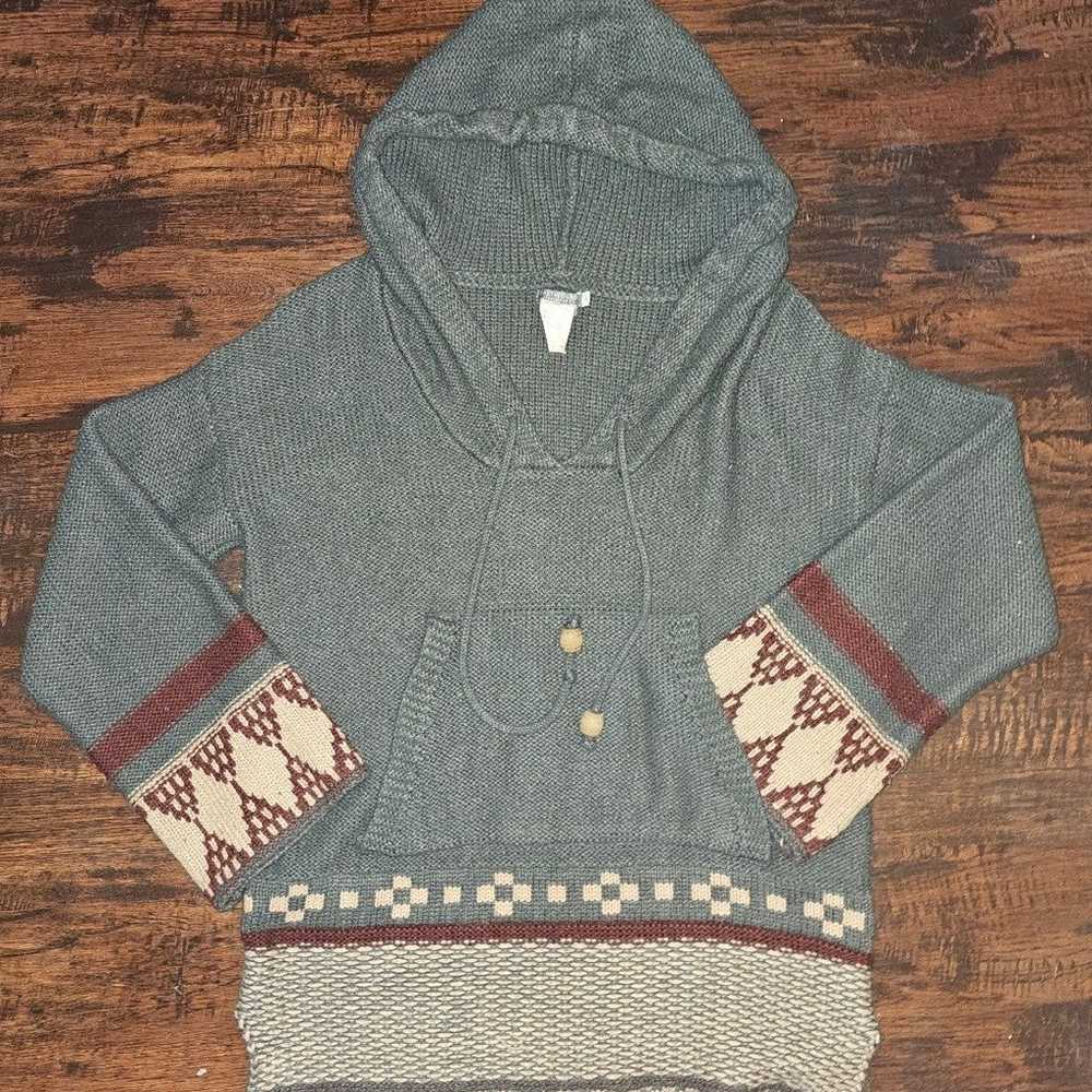 Tribal pattern hooded sweater - image 1