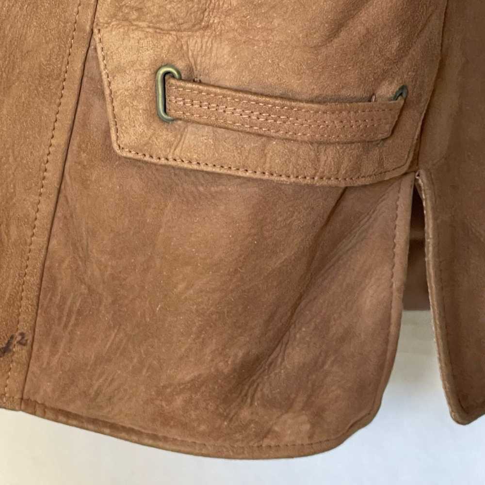 Brown Soft Suede Leather look Ladies Jacket - image 2