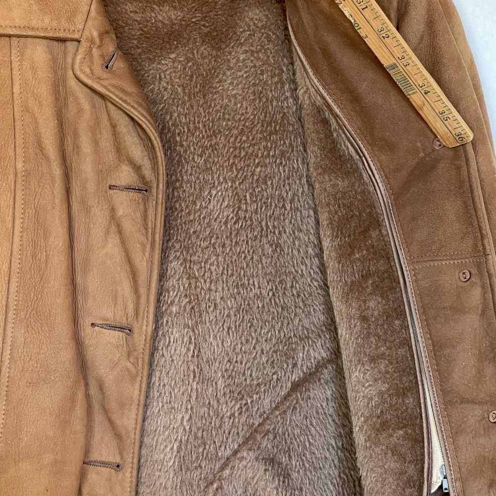 Brown Soft Suede Leather look Ladies Jacket - image 5