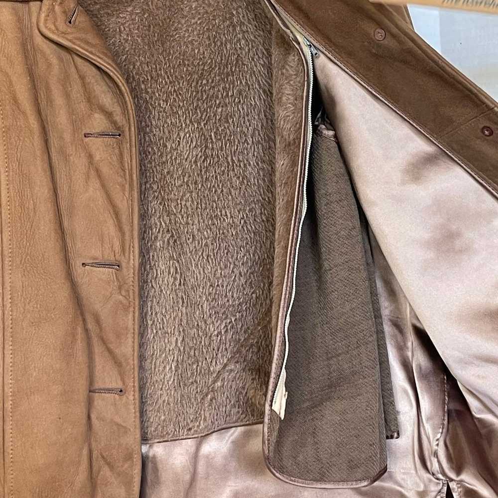 Brown Soft Suede Leather look Ladies Jacket - image 6