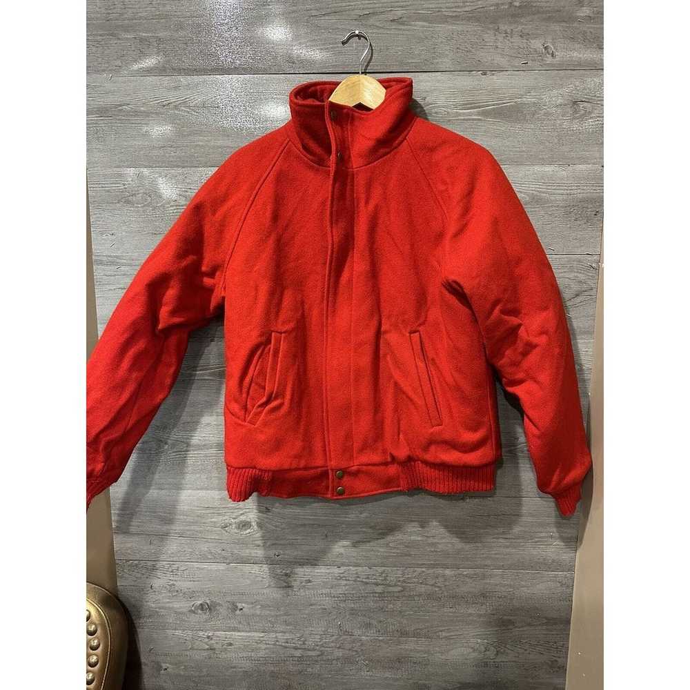 Vintage Woolrich Jacket Red Wool Full Zip Adult M… - image 1