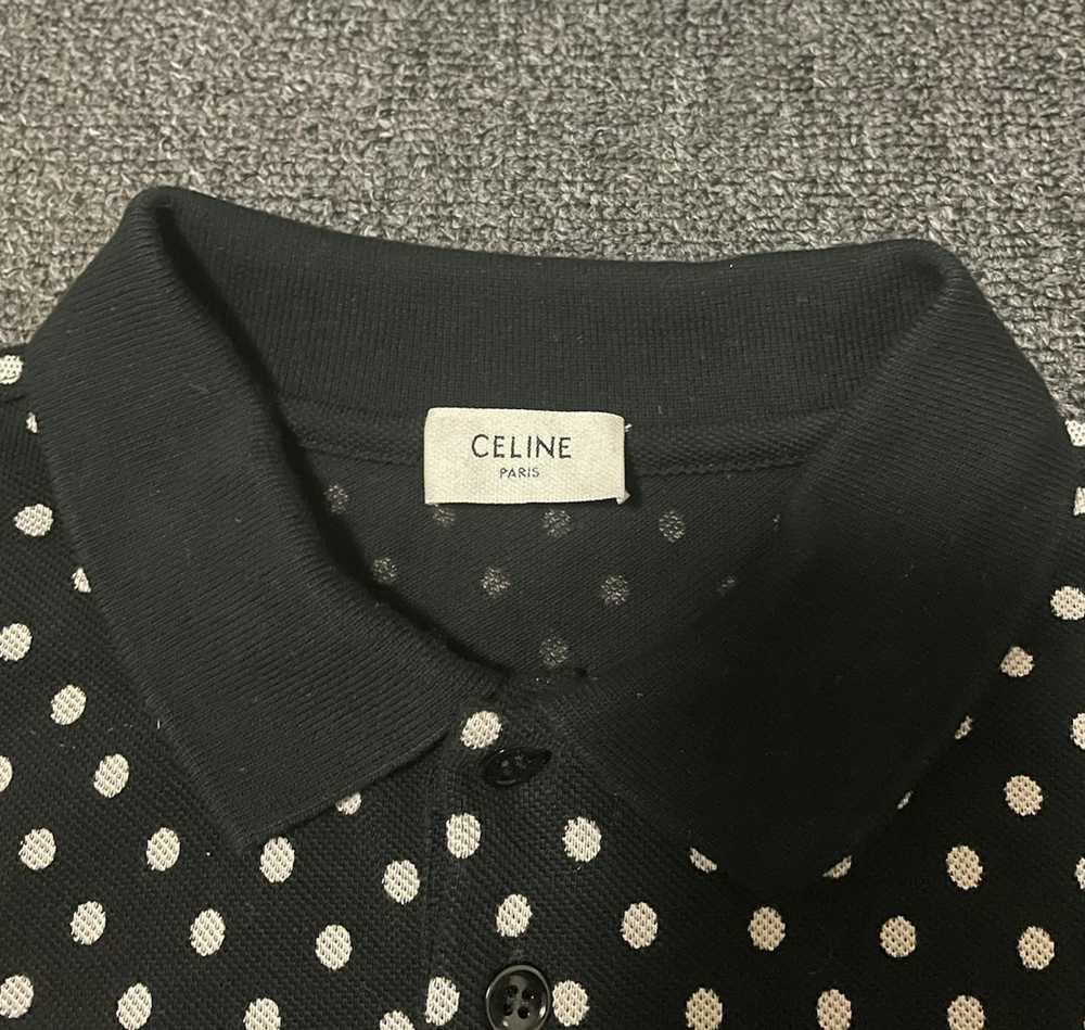 Celine CELIN unisex white dot polo T-shirt size L - image 7