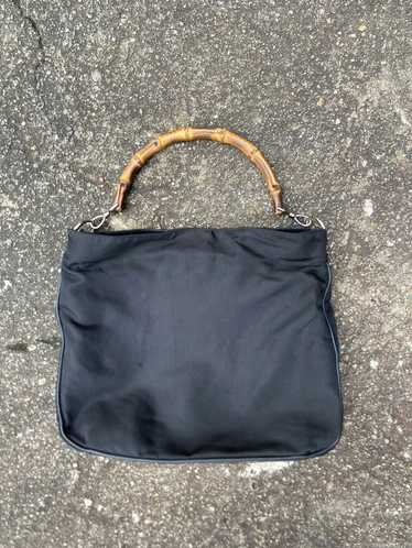 Gucci × Vintage GUCCI Bamboo Hand/Carry bag black… - image 1