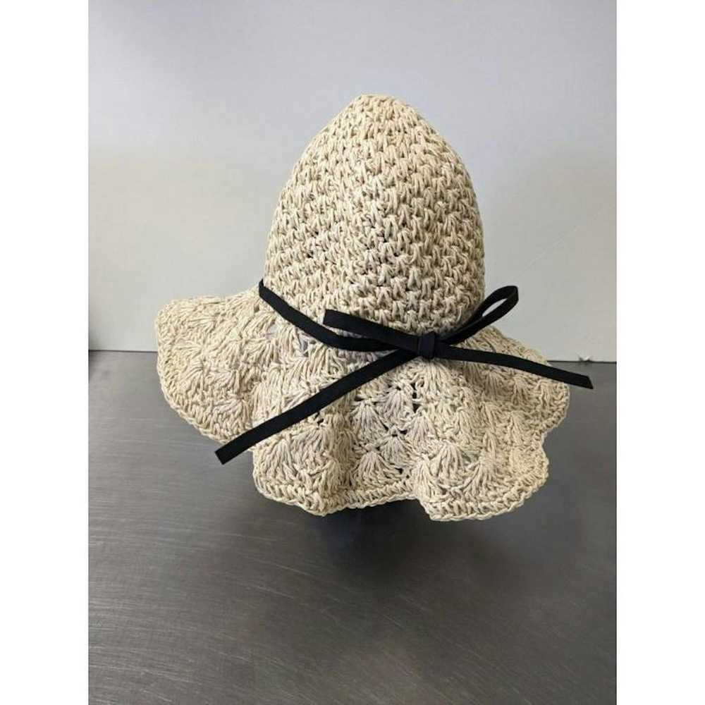 Other Women’s Cream Straw with Black Bow Sunhat - image 1