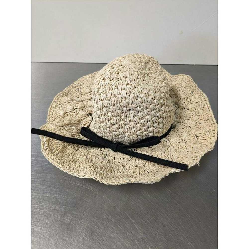 Other Women’s Cream Straw with Black Bow Sunhat - image 2