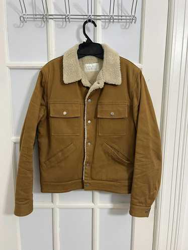 Sandro Sandro Twill Denim Jacket with Faux Shearl… - image 1