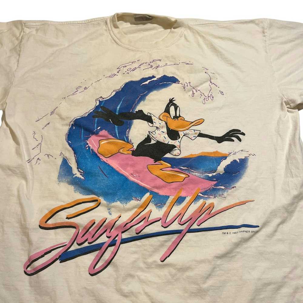 Vintage × Warner Bros 1993’ Daffy Duck Surfs Up T… - image 2