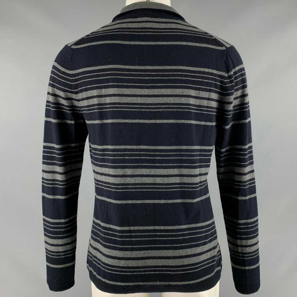 Elie Tahari Navy Grey Stripe Merino Wool Long Sle… - image 4