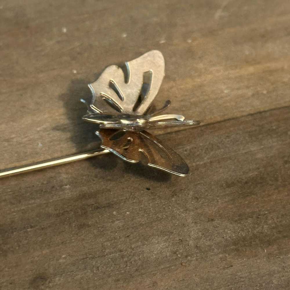 Vintage Vintage butterfly stick pin - image 4