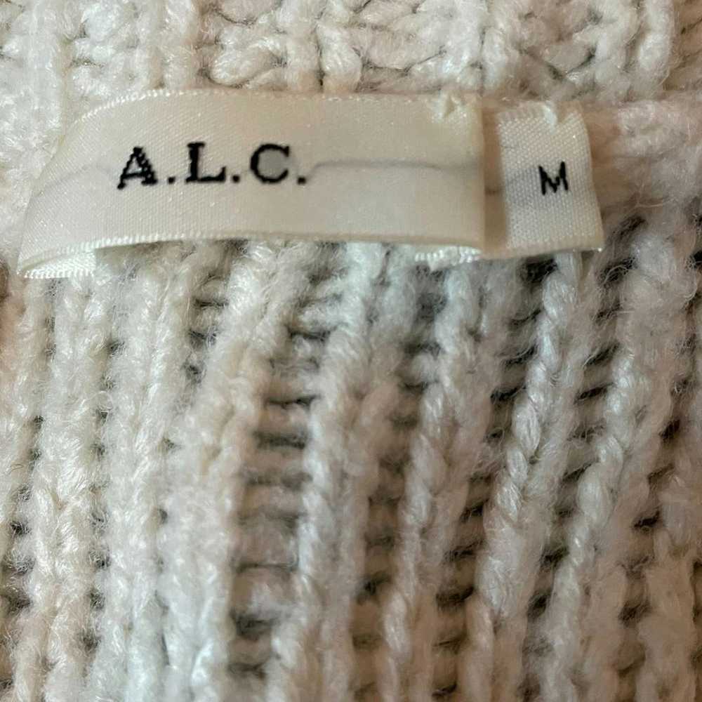 A.L.C. A.L.C. Asymmetric Cream Silk Open-Knit Swe… - image 3
