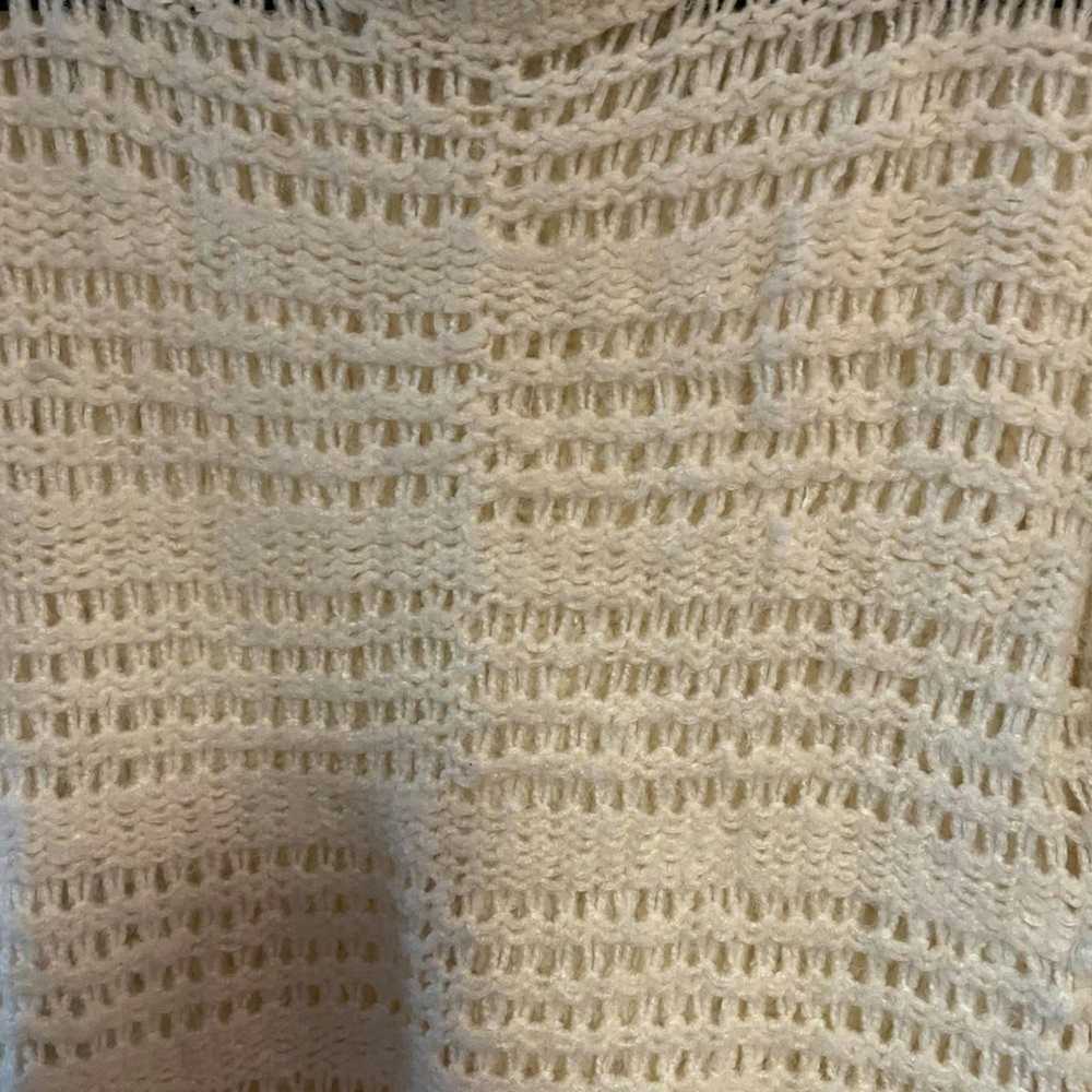 A.L.C. A.L.C. Asymmetric Cream Silk Open-Knit Swe… - image 4